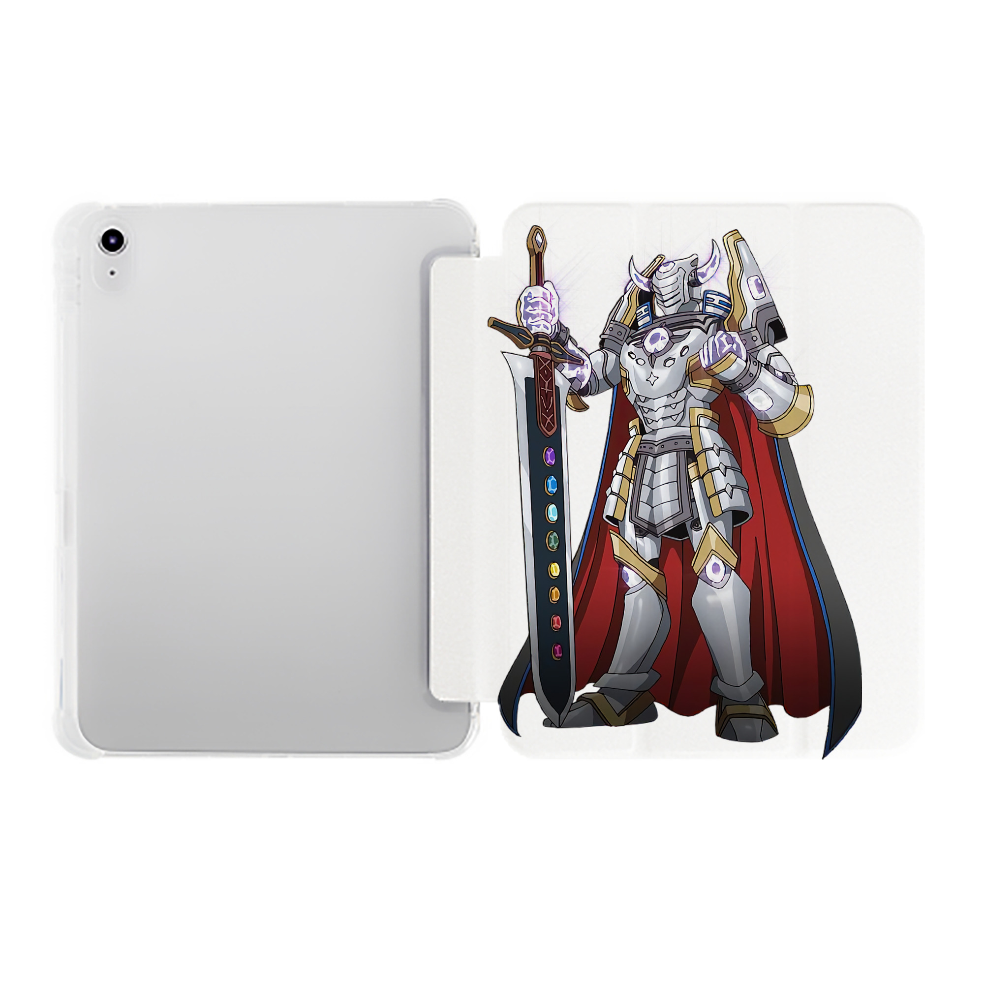 （画像用） 遊☆戯☆王 Yu-Gi-Oh! IPad ケース ペン収納付き 三つ折りスタンド PUレザー×シリコン 対応機種9.5/10.5/10.9インチ